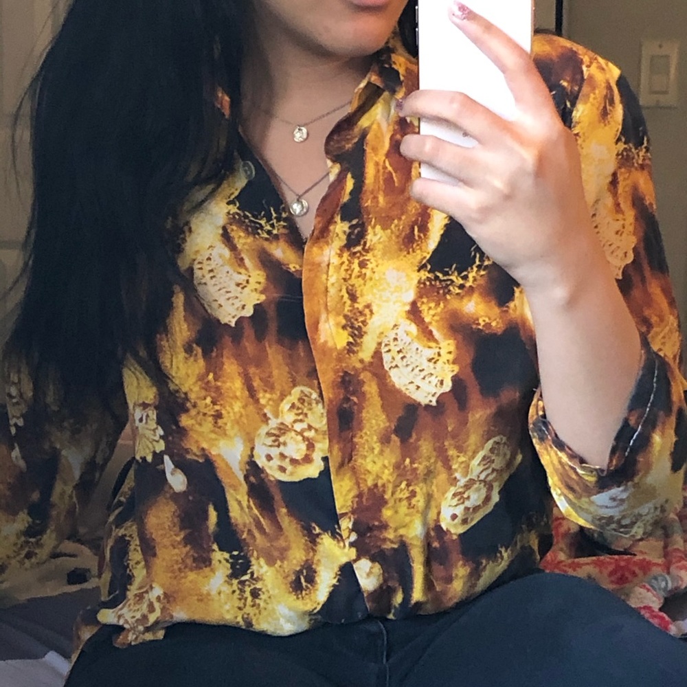 Patterned button up blouse